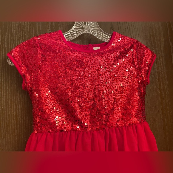 COPY - Oshkosh B’gosh Red Sequin Tulle Dress Girls Sz-7 - Picture 3 of 10